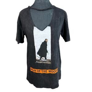 Cut collar Medium Faded Wash Cotton Justin Timberlake Man of the Woods-Tshirt